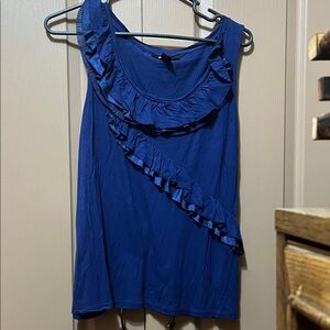 Blue Ruffled Women's Top